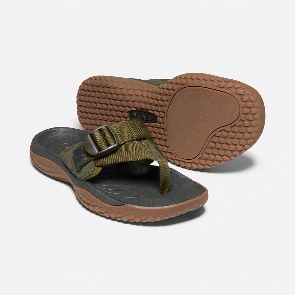 Keen Sandaal Heren Donker Olijfgroen - Solr Toe Post Sandal - 59746-MEJQ